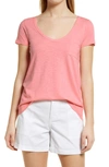 Caslon Rounded V-neck T-shirt In Pink Flamingo