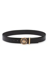 Versace First Line Biggie Medusa Coin Belt In Black/ Versace Gold/ Ruthenium