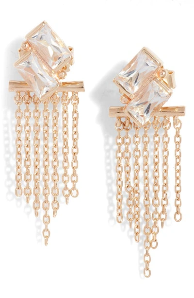 Anzie Women's Classique 14k Yellow Gold & White Topaz Fringe Earrings In Clear