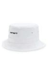 Carhartt Script Bucket Hat In White / Black