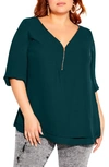 City Chic Sexy Fling Top In Jade