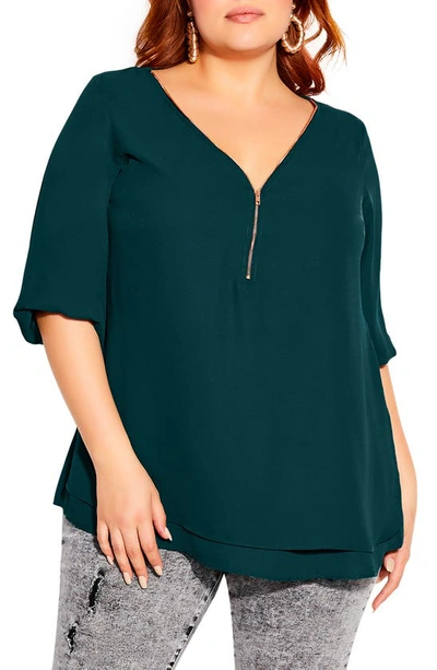 City Chic Sexy Fling Top In Jade