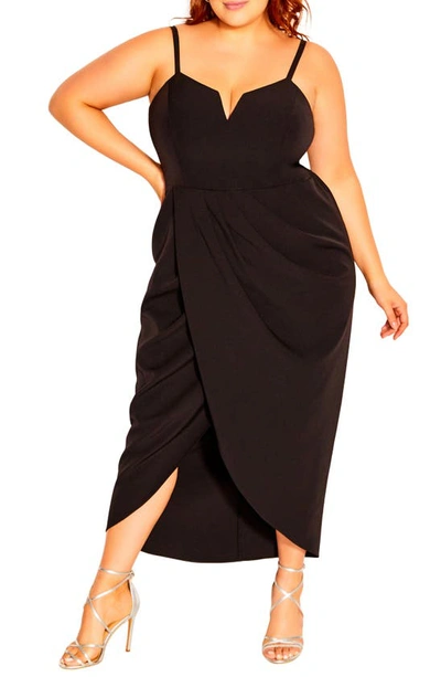 City Chic Sassy Dress In Black