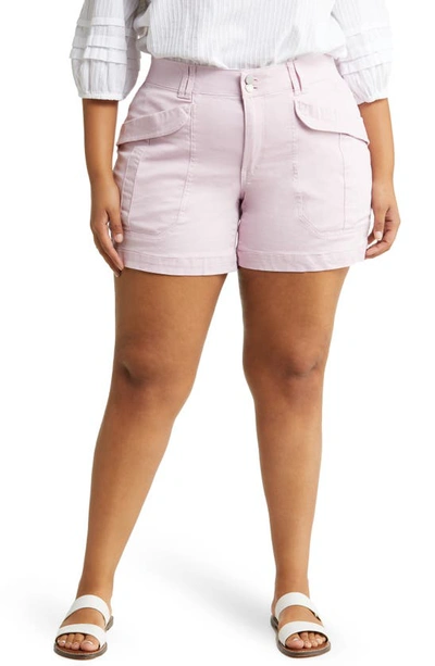 Wit & Wisdom 'ab'solution Flap Pocket High Waist Shorts In Icy Violet
