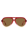 Isabel Marant 59mm Gradient Aviator Sunglasses In Red / Yellow