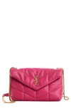 Saint Laurent Loulou Toy Ysl Puffer Quilted Lambskin Crossbody Bag In Bubblegum