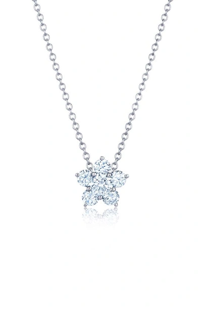 Kwiat Diamond Cluster Flower Pendant Necklace In White Gold