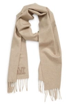 Max Mara Dalia Logo Cashmere Scarf In 003 Sand
