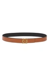 Loewe Anagram Buckle Reversible Leather Belt In Tan