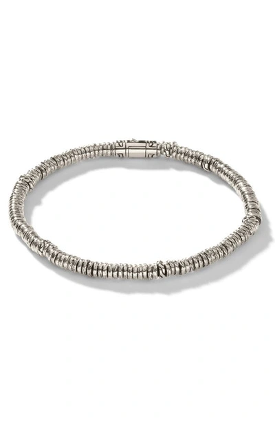 John Hardy Sterling Silver Classic Chain Heishi Multi Ring Bracelet