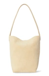 The Row Park Small North-south Tote Bag In Suede In Ivr Ivory