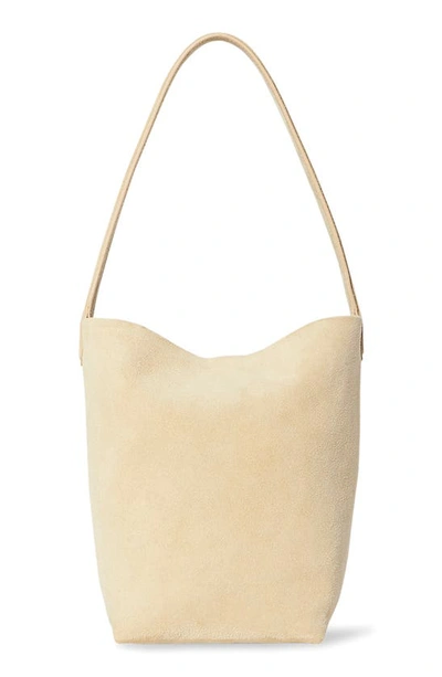 The Row Park Small North-south Tote Bag In Suede In Ivory