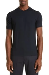 EMPORIO ARMANI NAVY STRETCH VISCOSE T-SHIRT