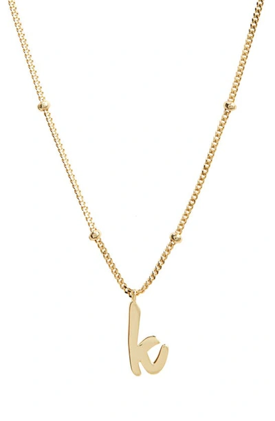 Argento Vivo Rondelle Script Initial Pendant Necklace In Gold K