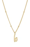 Argento Vivo Sterling Silver Rondelle Script Initial Pendant Necklace In Gold B