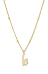 Argento Vivo Rondelle Script Initial Pendant Necklace In Gold B