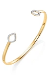 Monica Vinader Riva Mini Kite Diamond Cuff Bracelet In Yellow Gold/ Diamond