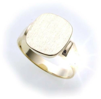 Pre-owned Markenlos Herren Damen Ring Echt Gold 585 Mit Monogrammgravur Gelbgold Unisex