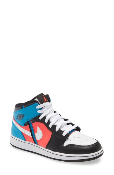 Jordan Kids' 1 Mid Game Time High Top Sneaker In White