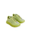 Versace Trigreca Sneakers In Green Leather In Yellow & Orange