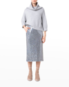 Akris Rib Oversize Cowl Neck Cashmere Sweater In Light Melange