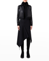 Akris Lewitt Faux Leather Grid Crop Jacket In Black