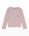 Golden Goose Kids' Girl's Long-sleeve Star T-shirt In Pinksilver