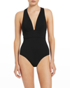 Jets Australia Jetset Plunge Tie-back One-piece Swimsuit In Black
