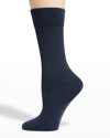 Falke London Ankle Socks In Navy Blue Mel