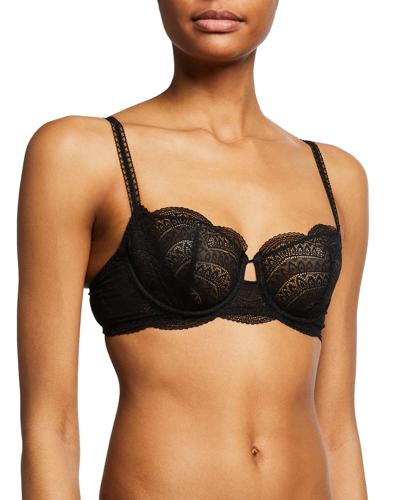 Simone Perele Karma Demi-cup Convertible Lace Bra In Ivory