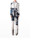 Akris Printed Straight-leg Wool Pants In Multicolor