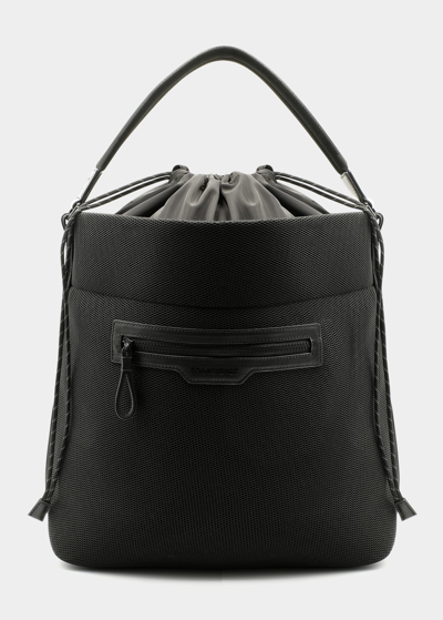 Transience Swing Drawstring Bucket Bag In Black