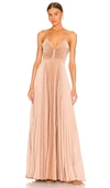 A.l.c Aries Pleated Maxi Gown In Blush