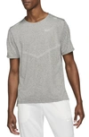 Nike Men's Dri-fit Short-sleeve Running Top In Smoke Grey/heather