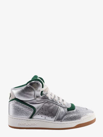 Saint Laurent Sl/80 Mid Sneakers In Silver