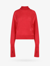 Mm6 Maison Margiela Half Glove Sleeves Turtle-neck Jumper In Red