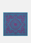 Versace Barocco Silhouette Silk Foulard In Fuchsia+turquoise