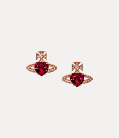 Vivienne Westwood Faux Crystal And Gemstone Ariella Stud Earrings In Pink Gold