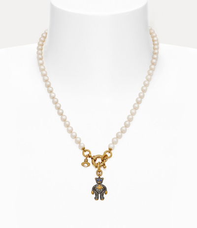 新作★vivienne westwood★LITTLE PAVE TEDDY パールネックレス Vivienne Westwood LITTLE PAVE TEDDY pearl necklace No Box | eBay
