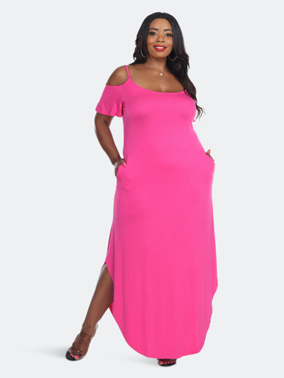 White Mark Plus Size Lexi Maxi Dress In Fuchsia