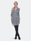White Mark Women's Piper Stretchy Plaid Tunic In White