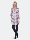 White Mark Piper Stretchy Plaid Tunic In Red