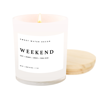 Sweet Water Decor Weekend Soy Candle | White Jar Candle + Wood Lid