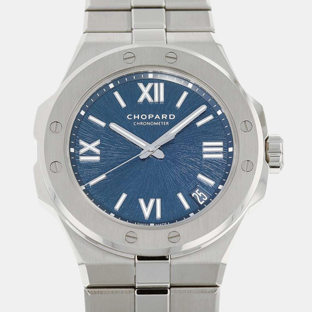 Pre-owned Chopard Blue Stainless Steel Alpine Eagle 298600-3001 Men's ...