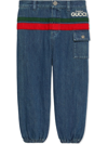 GUCCI EMBROIDERED-LOGO TAPERED JEANS