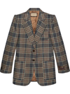 GUCCI SINGLE-BREASTED CHECK BLAZER