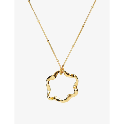 Missoma Squiggle 18ct Yellow Gold-plated Vermeil Recycled Sterling-silver Pendant Necklace In 18ct Gold Plated Vermeil
