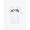 Moschino Logo-print Short-sleeved Organic-cotton Jersey T-shirt In Fantasy Print White