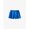 Sandro Manchester Elasticated-waist Satin Shorts In Bleus
