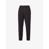 Oscar Jacobson Delon Pleated Relaxed-fit Tapered Woven Trousers In Navy